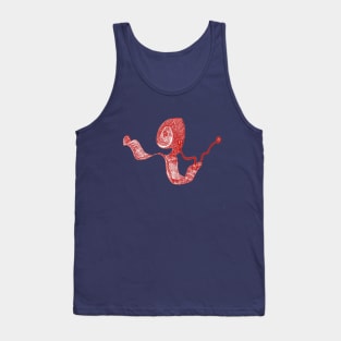 Metal snail in red Tank Top